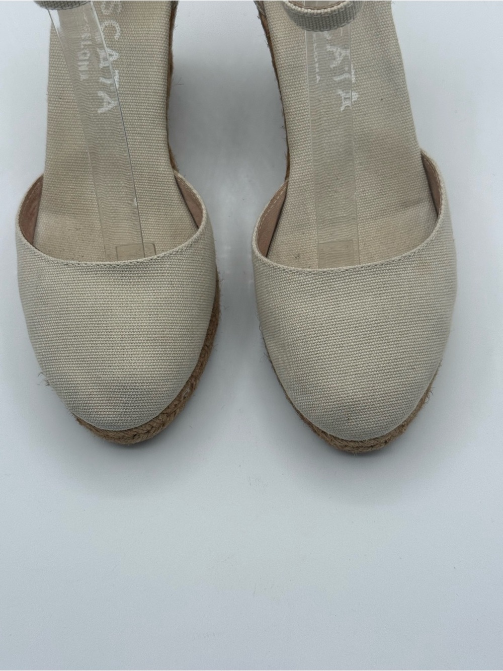 Viscata Barcelona Estartit Canvas Espadrille Wedges Beige Ankle Strap Jute Heel - Picture 14 of 16
